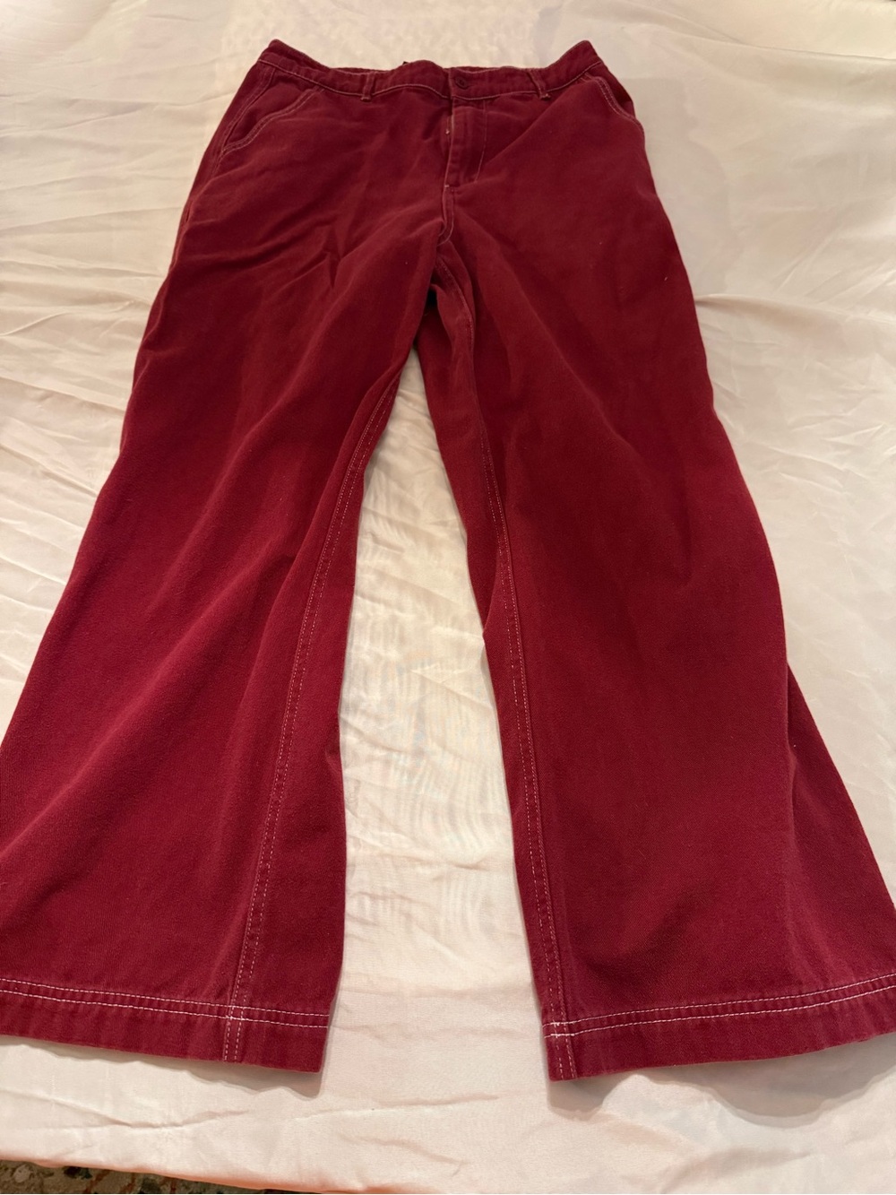 Cider Maroon Wide-Leg Flare Jeans